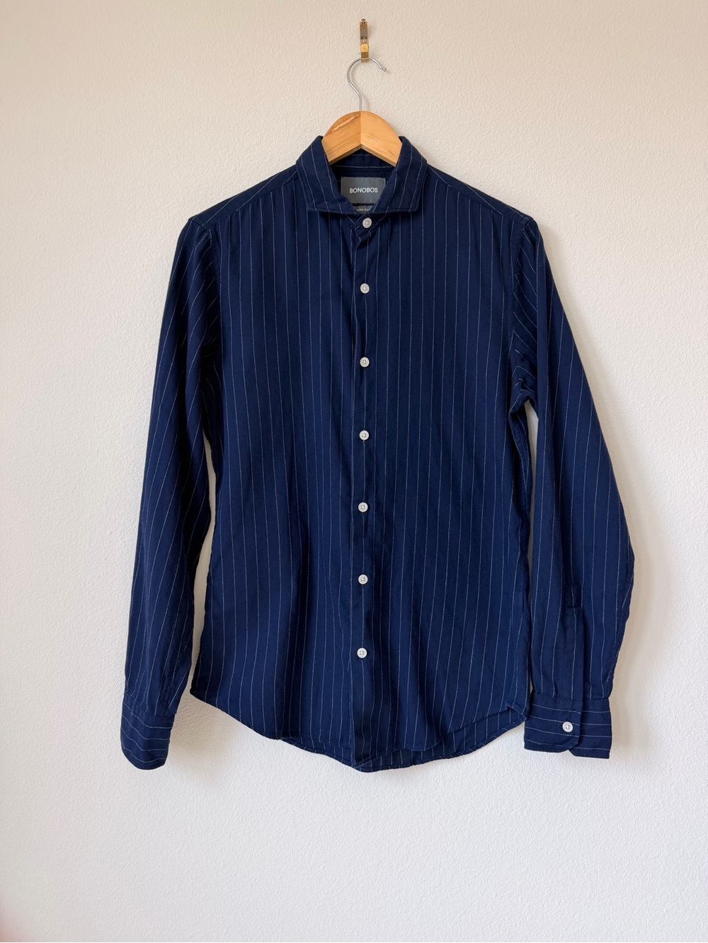 Bonobos Navy & White Pinstripe Dress Shirt